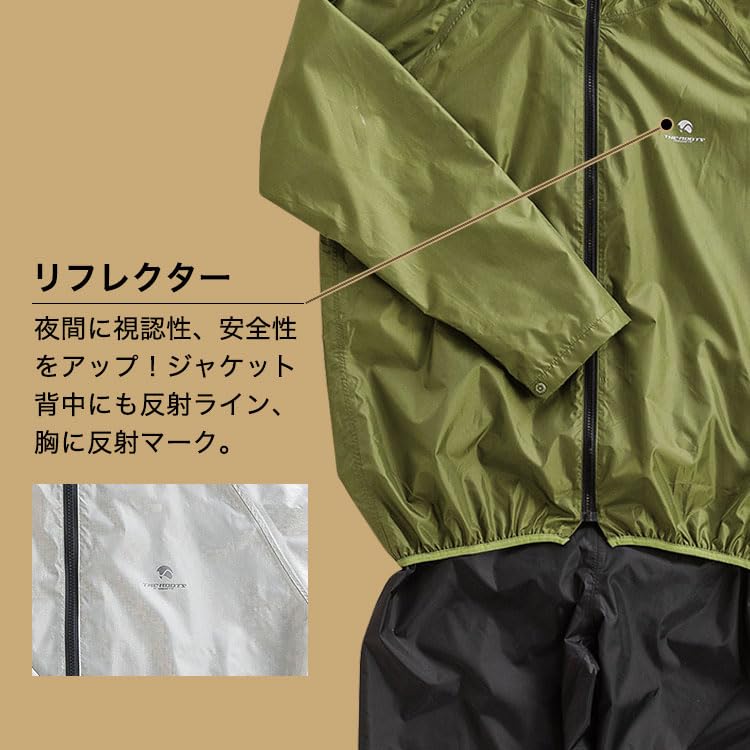THE ROOTS Rain Top and Bottom Includes Storage Perfect for Rainy and Breathable and Waterproof Simple Design for Outdoor Activities and Cycling Size