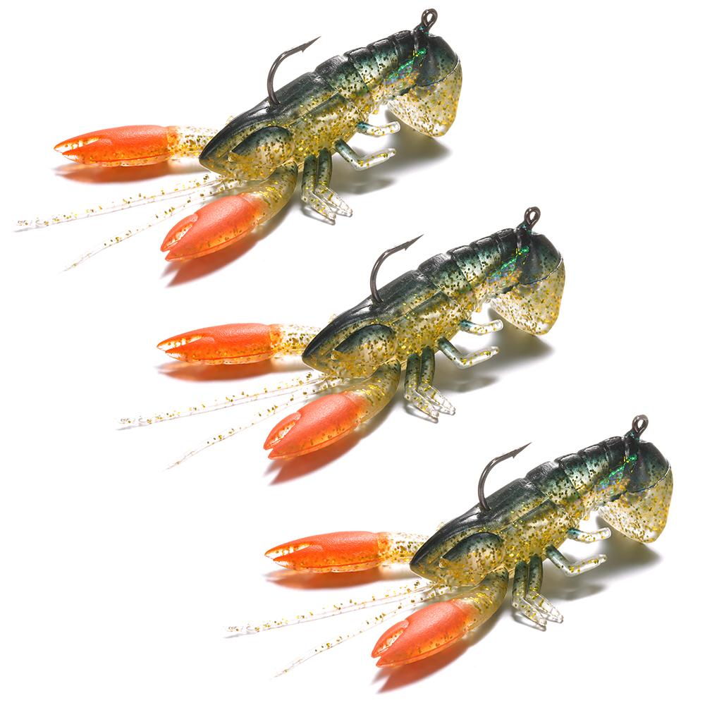 8cm / 14g Soft Crawfish Shrimp Lobster Claw Bait Artificial Lure Bait Swimbait Crawfish fishing lure