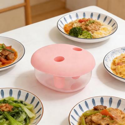 2 In 1 No Mess Snack Container Proof Food Storage Snack Box with Finger Lid Keep Hands Clean