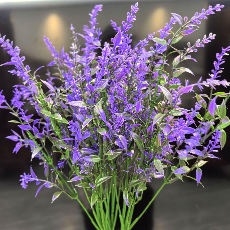 Lifelike Artificial Lavender Fake Flower Safe BPA-free Plastic Faux Plant 34cm 1Pcs for Wedding Home Coffee Table Decor