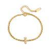 Waterproof Bracelet Trendy 18K PVD Gold Plated Stainless Steel Sparkling Zircon Stackable Chains Bracelet for Women Jewelry Gift