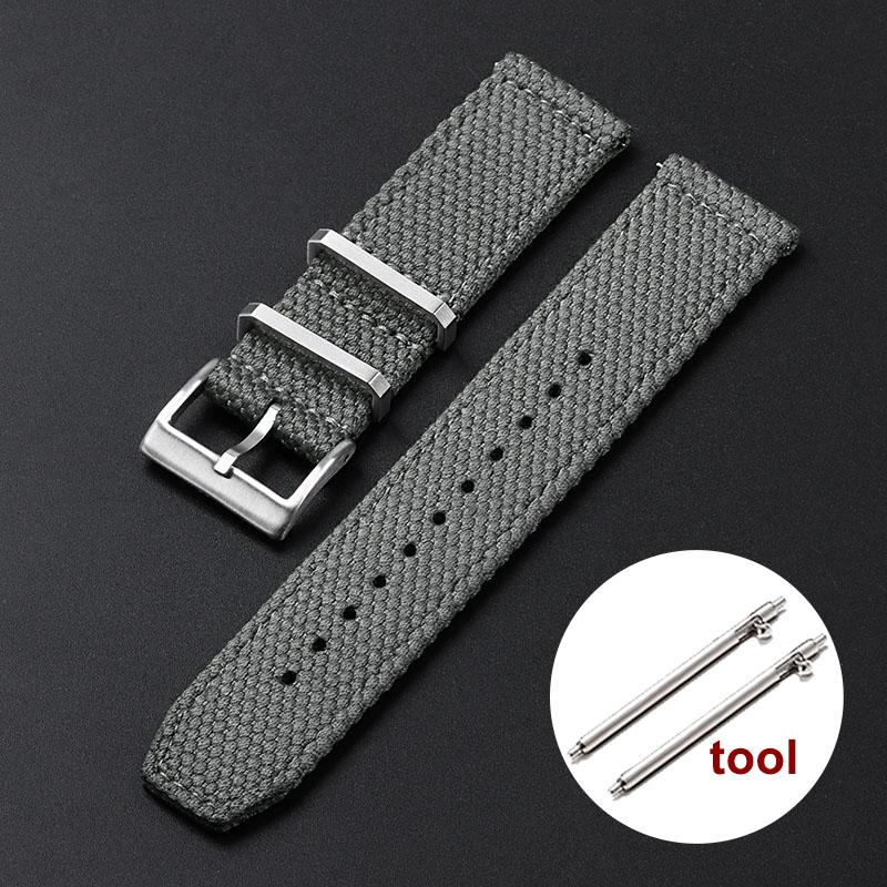 Genuine Linen Nylon Watch Strap 20mm 22mm for Omega Business Cotton Fabric Bracelet Breathable Woven Sports Strap for Men Women