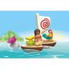 PLAYMOBIL Junior 71459 Vaiana et bateau à voile, Flotte dans l'eau, Jouet pour le bain, Disney, Dès 12 mois