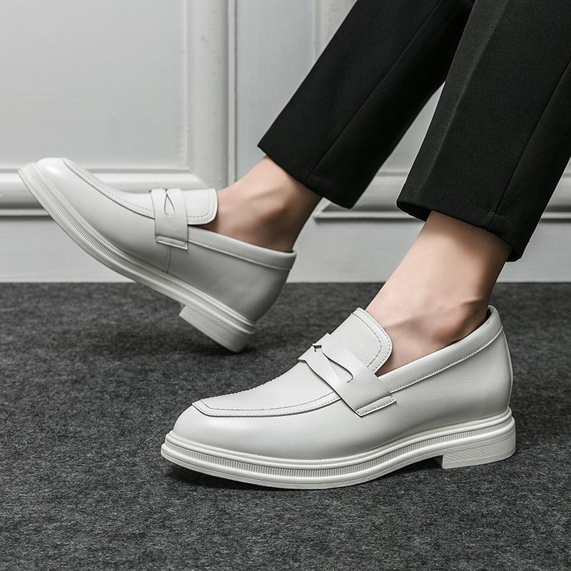 New Penny Loafers Men's Pointed Invisibility Height Increasing Casual Shoes Wedding Dress Homecoming Footwear Zapatos Hombre