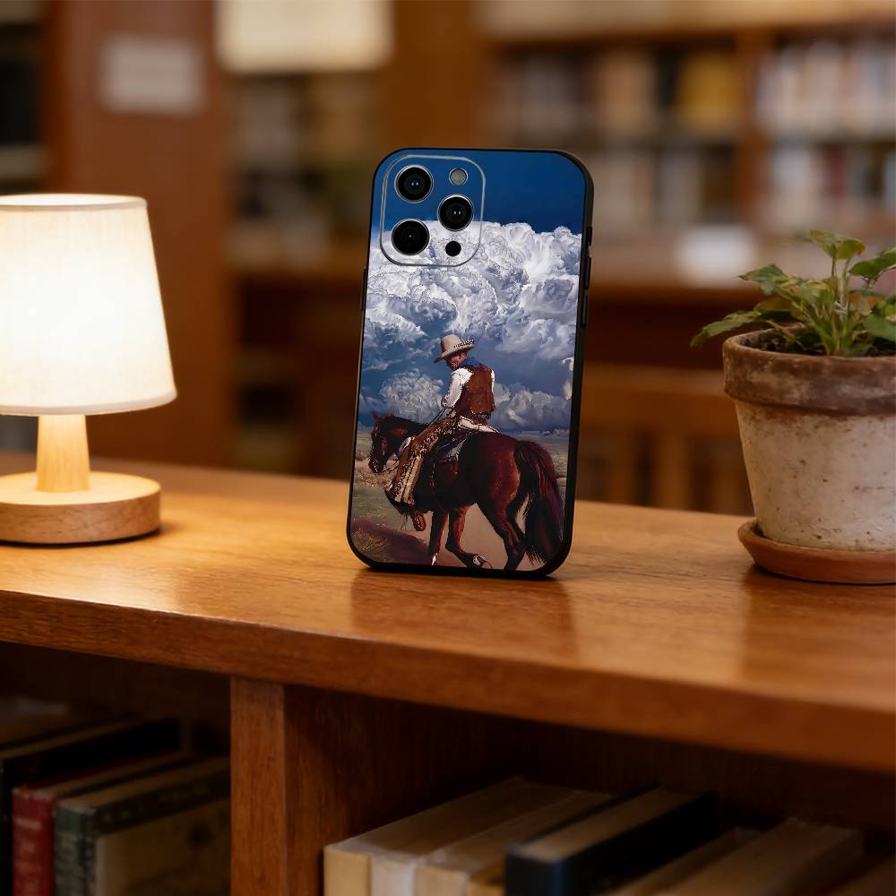 Cowboy Phone Case For iPhone 17, 16,15,14,13,12,11 Plus,Pro Max, Others Soft Black Cover