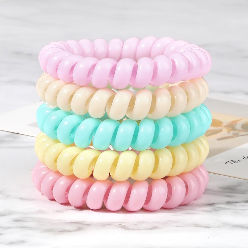 5 buc/set Elastic Culori Bomboane Fir de Telefon Simplu Benzi de Păr pentru Femei Coadă de Păr pentru Copii Fete Scrunchies Bandă de Păr Gumă Cadouri