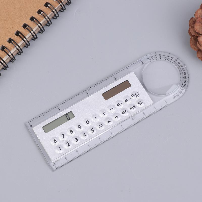 New 10cm Ruler Calculator Solar Card Mini Calculation Student Arithmetic Multifunctional Calculator Computer Digital Caliper