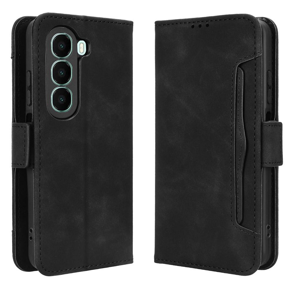 

For itel A95 5G Leather Case Phone Wallet Cover with Multiple Card Slots Black