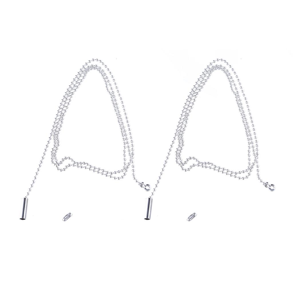 2pcs Ceiling Fan Pull Chain Strong Bearing & Rustproof Beaded Extension Chains with 4 Connectors for Ceiling Fan Light