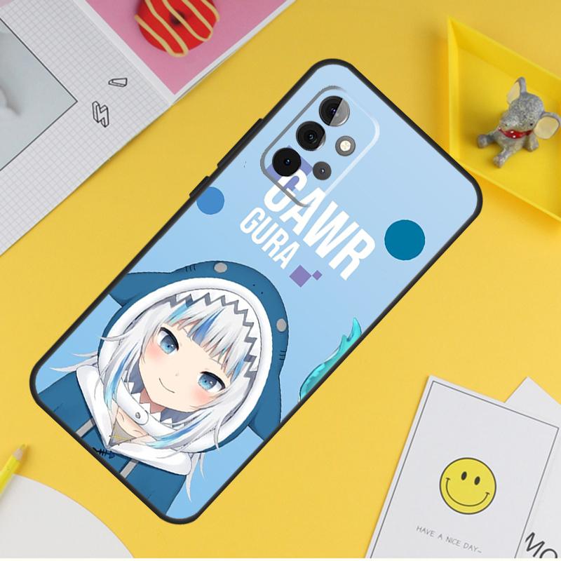 Gawr Gura Hololive Girl Case For Samsung Galaxy A54 A34 A14 A13 A33 A53 A12 A32 A52 A71 A51 A15 A25 A35 A55 Cover