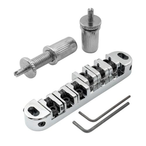 Musiclily 10.3mm Guitar Roller Bridge for LP/SG and Les Paul Electric Guitars, Chrome