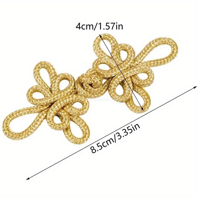 5PCS Gold Wire Chinese Cheongsam Button Dragonfly Knot Fastener Closures