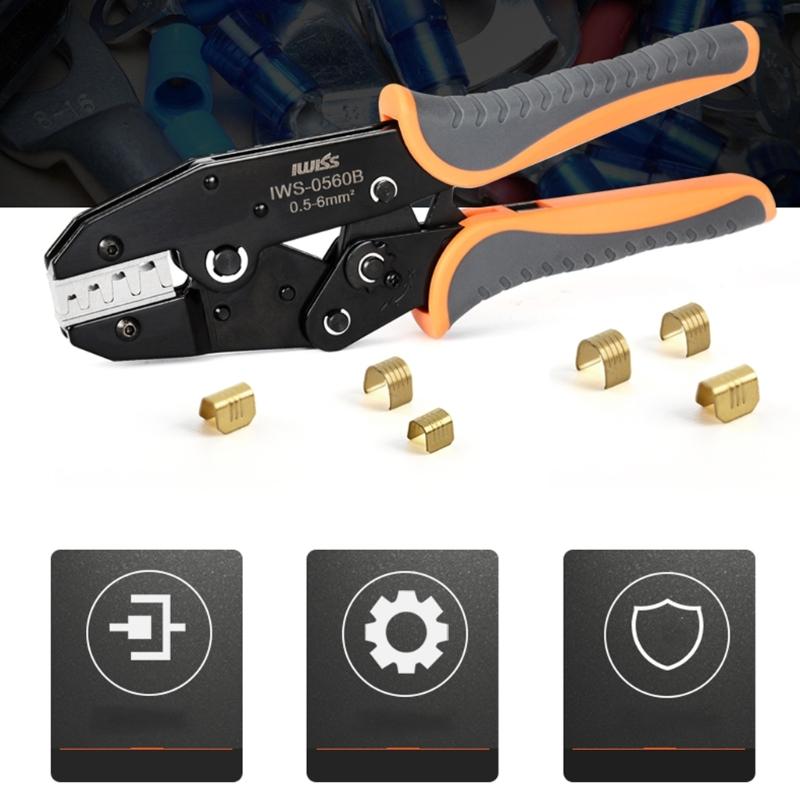 9Inch Ratcheting Crimping Tool Interchangeable Dies Crimping Pliers Wire Crimper Terminal Crimper Pliers Electrical Tool