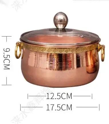 Pure copper thickened restaurant single hot pot one person shabu mutton small copper pot