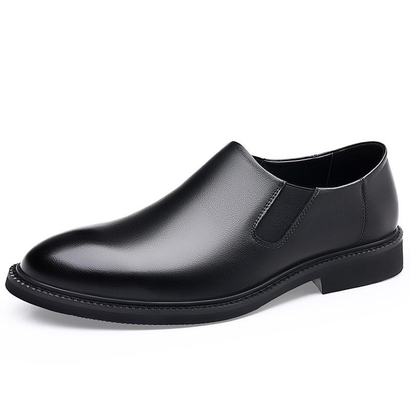 

Foreign Trade 2024 Новые деловые мужские туфли с одной педалью Повседневные кожаные туфли с рукавами Британский стиль Остроносые челси Лоферы 44 чёрный