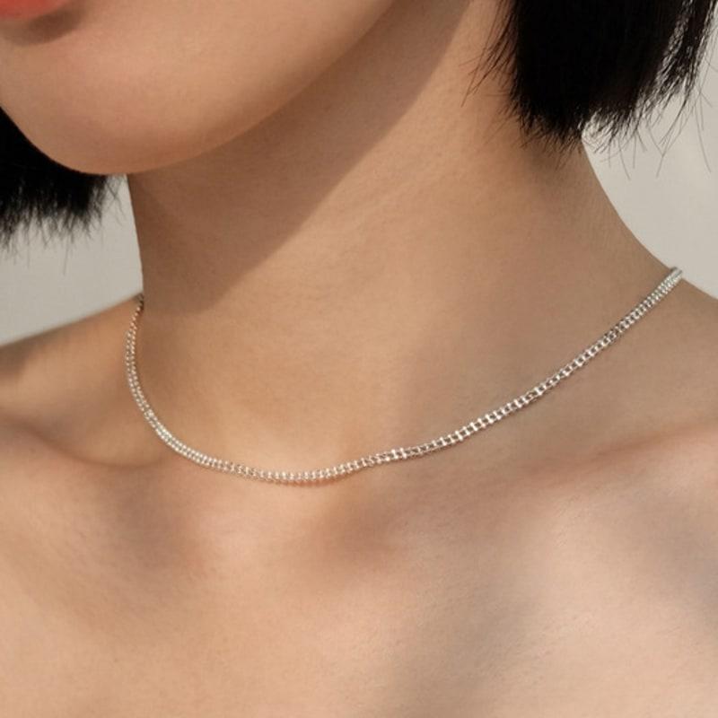 

LNMD Two line ball necklace Free (40cm + 3cm extension chain)