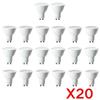20PCS GU10 High Lumen Foco Bulb Lamps AC 220V 120degree 38degree Replace 50W 60W Halogen Lamp Is Suitable for Home Chandeliers