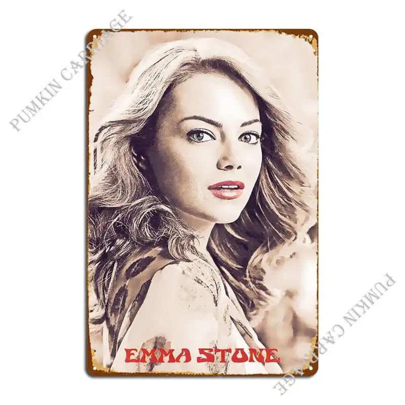 Emma Stone Metal Plaque Poster Create Wall Custom Club Plaques Pub Tin Sign Poster 20x30cm(7.8x11.8inch)