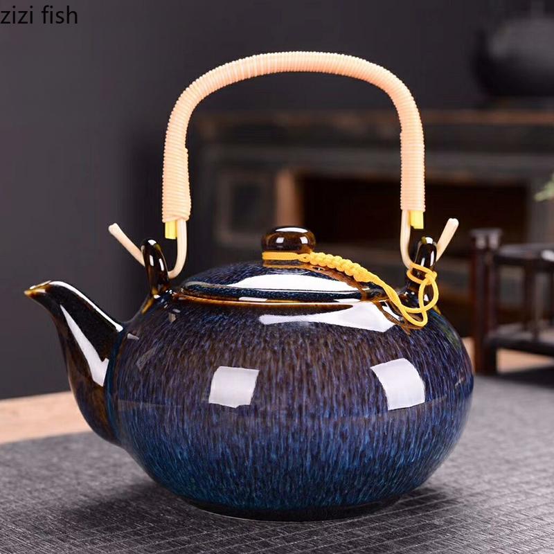 Keramisk tekanna med stor kapacitet Enkel kanna Handhållen tekanna Tekanna Teinfuser Filterkanna Eftermiddagste Bryggredskap