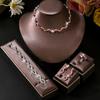 Sets of Chain Necklace Earrings Bracelet Ring Light Luxury Four-piece Set Exquisite Accessories Women's High-end Jewelry