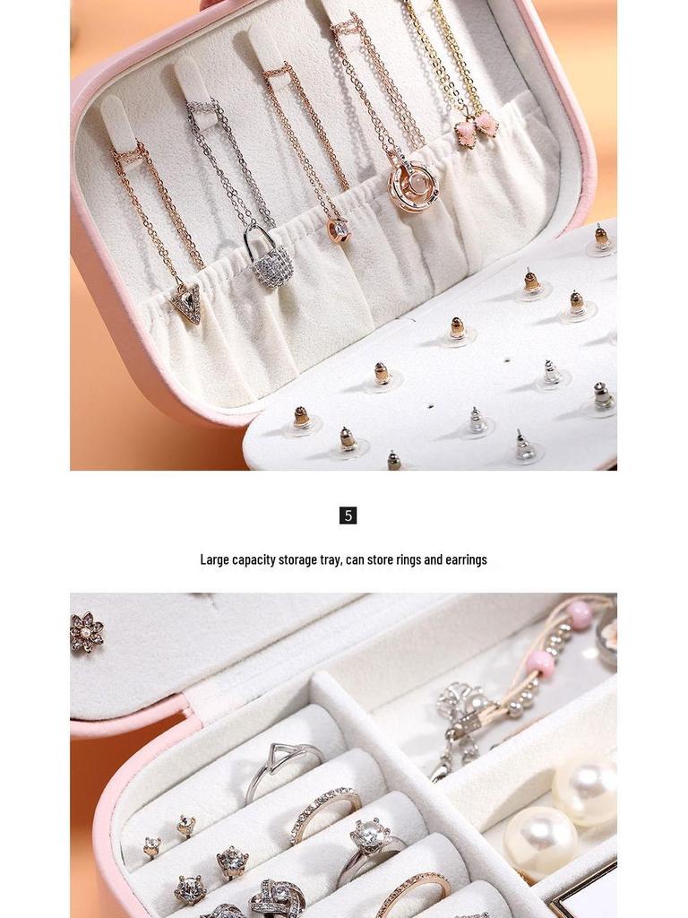 PU Schmuckaufbewahrungsbox für Halsketten, Ohrringe und Ringe – Tragbare einlagige Heim-Accessoire-Box.