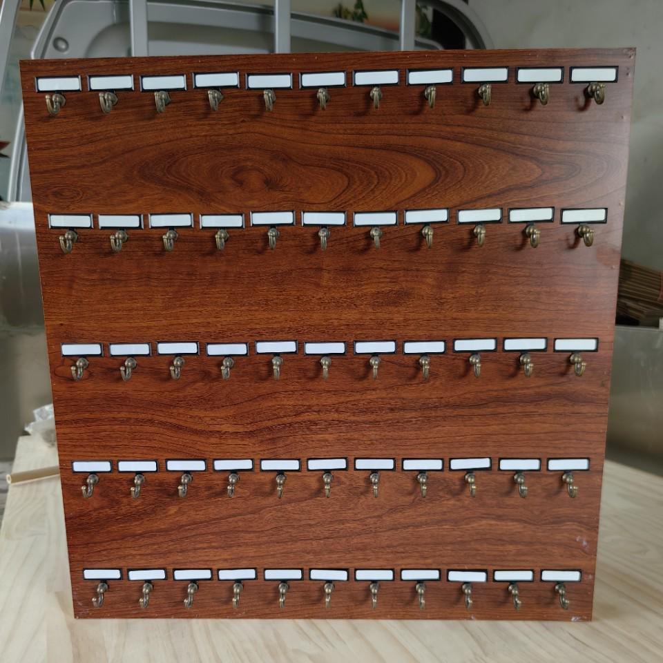 MDF Key Hanger DIY Wall-Mounted Key Rack & Name Sticker Holder M Style Embossed - Purple Sandalwood