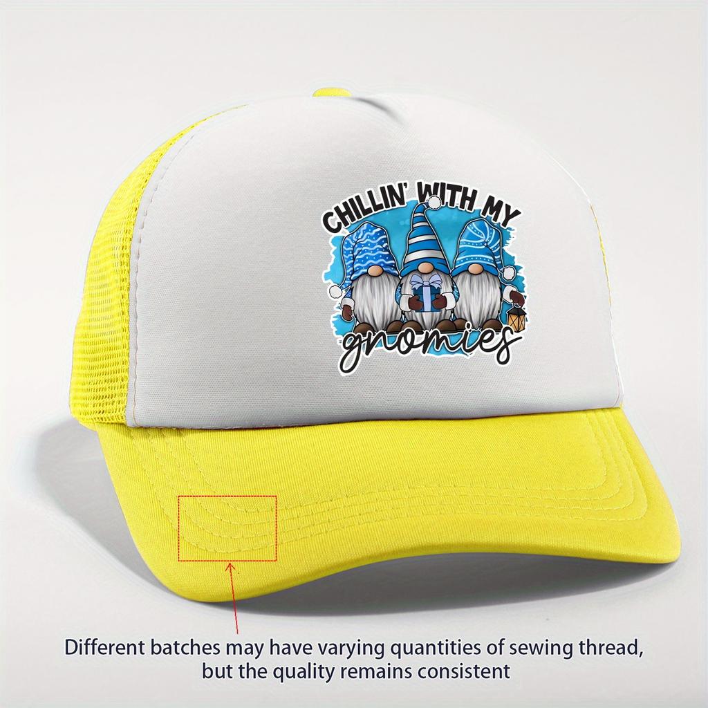 V klidu s mými gnómy Vánoční gnómové Trucker kšiltovka Nastavitelná prodyšná síťovaná baseballová čepice pro běžné nošení