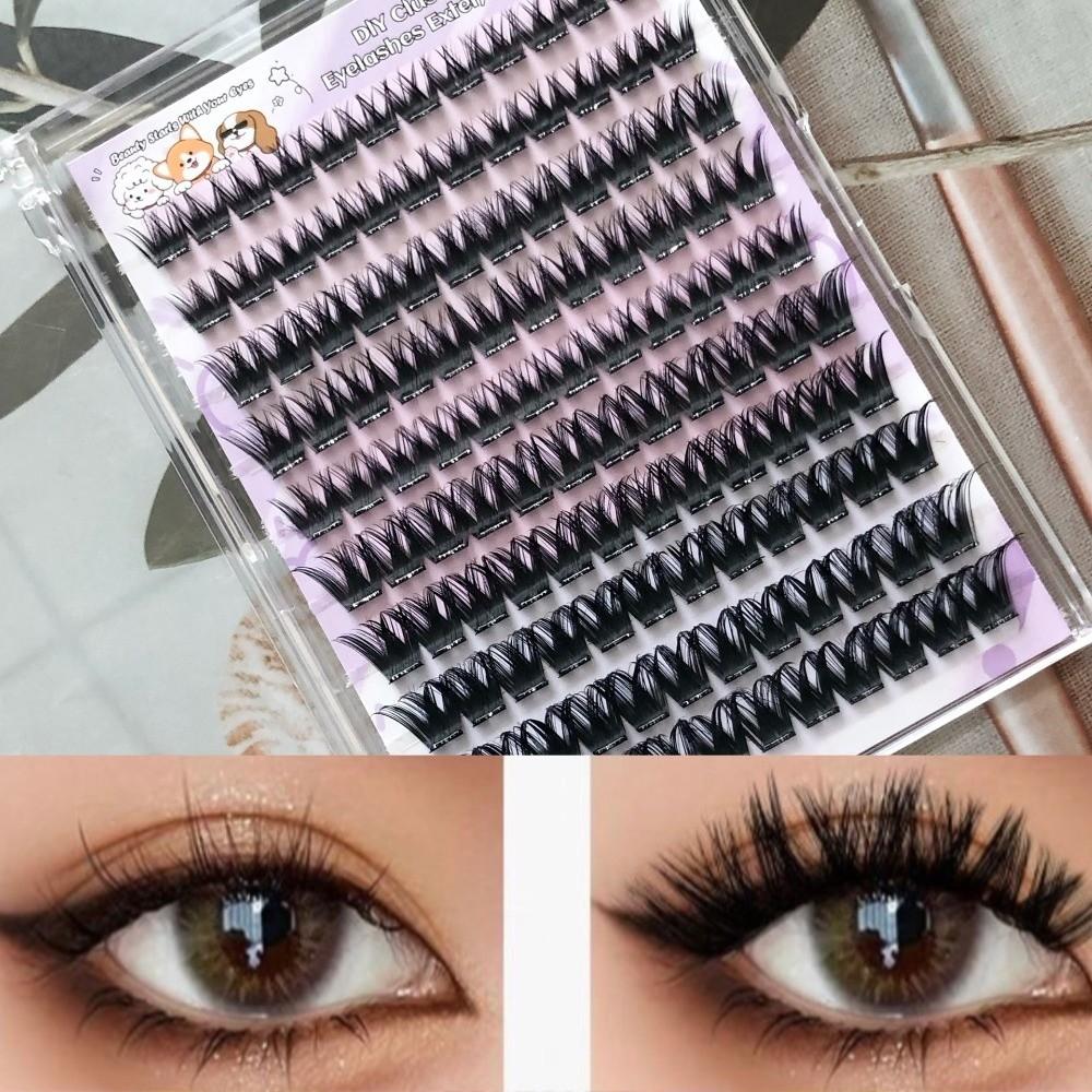 10/20/32Rows Mixed Length Dense Grafted False Eyelashes 12-16MM DIY Lashes Extension  Daily