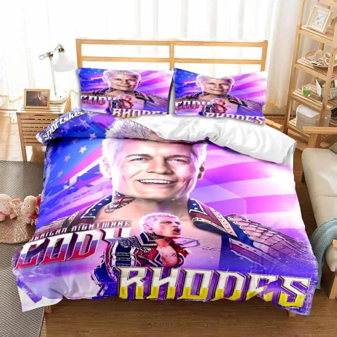 

Постельное белье WWE Американская мечта Коди Роудс 3D Мягкий полиэстер Набор пододеяльников Односпальный Двуспальный Полуторный Кинг-сайз Подростки Взрослые Дом Eu Single 135x200cm