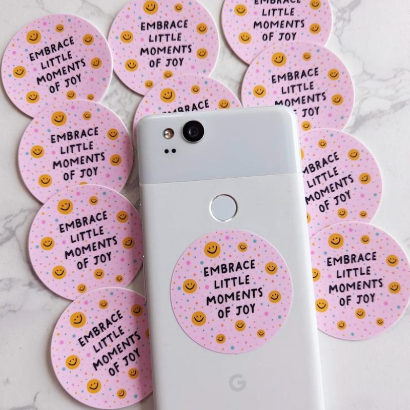 NEW! "Embrace Little Moments of Joy" Happy Little Sticker, Feel Good Stickers, Cute Stickers for Phone, Laptop"