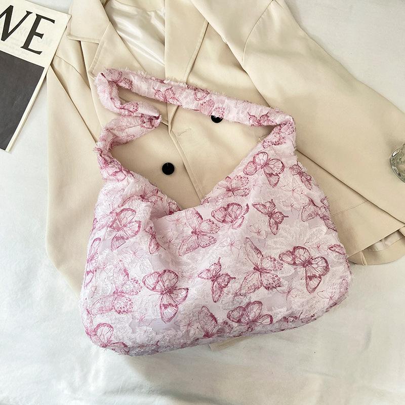 

Весна и лето 2025 новый мягкий стиль софт систер большая вместимость модная маленькая свежая в иностранном стиле универсальная повседневная сумка через плечо тоут розовый