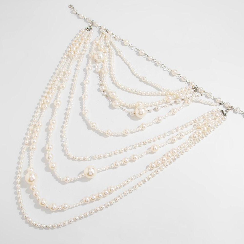 Baroque Multilayer Pearl Necklace Bohemian Style Women's Clavicle Chain  Banquet