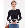Basic House Women's Faux Two-piece Colorblock Long Sleeve T-shirt