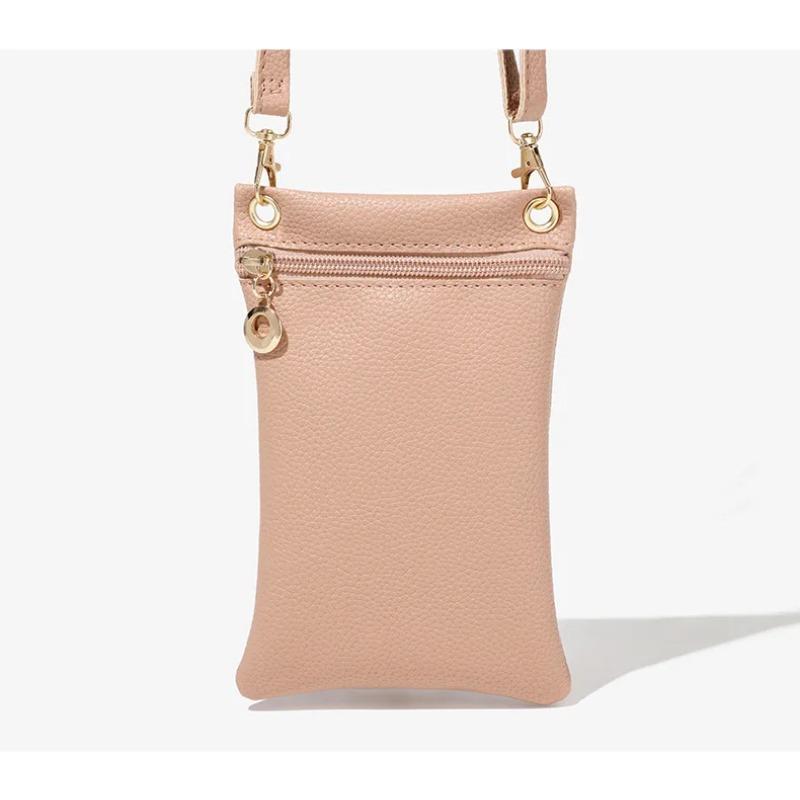 Damska torba na telefon typu crossbody z PU, wzorem Litchi, długi pasek na ramię, pojedyncza torba na ramię, spersonalizowany modny portfel i torebka