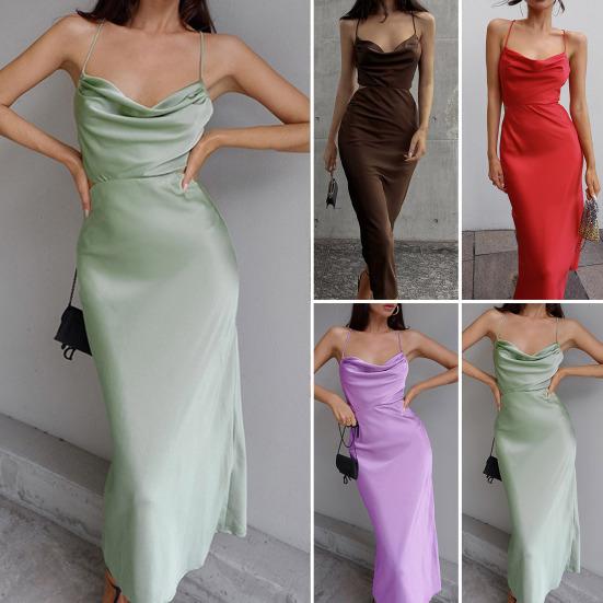 

Леди сексуальное атласное длинное свадебное платье без бретелек с открытой спиной