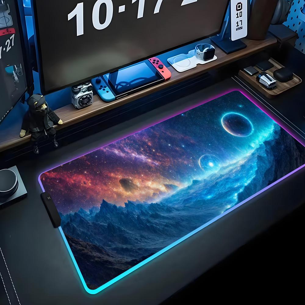 

AI art painting Mouse Pad RGB Gaming Mousepad Big LED Pad PC Desk Mat Luminous Mouse Pad Large Keyboard Mats Table Rug With RGB600x300x3mm