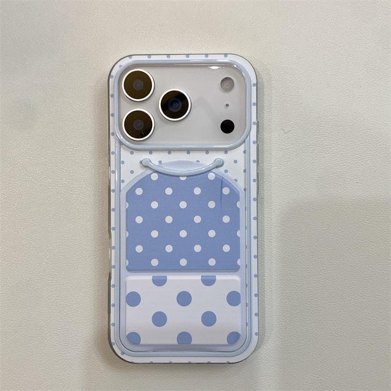 Polka Dot Smiley Face Foldable Anti-fall Phone Case for iPhone 14/13, Apple 17/16/15 PROMAX iPhone 15 Pro Max