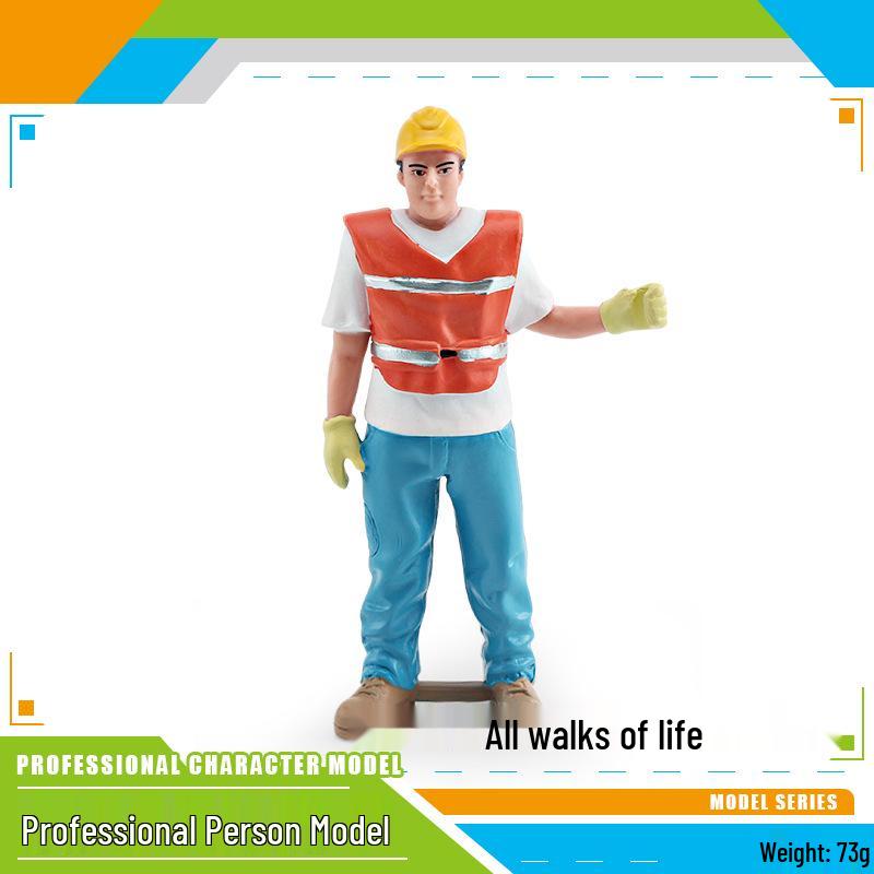 Professional Role Model Figurines Set: Teacher, Doctor, Nurse, Construction Worker, Chef, Police Officer