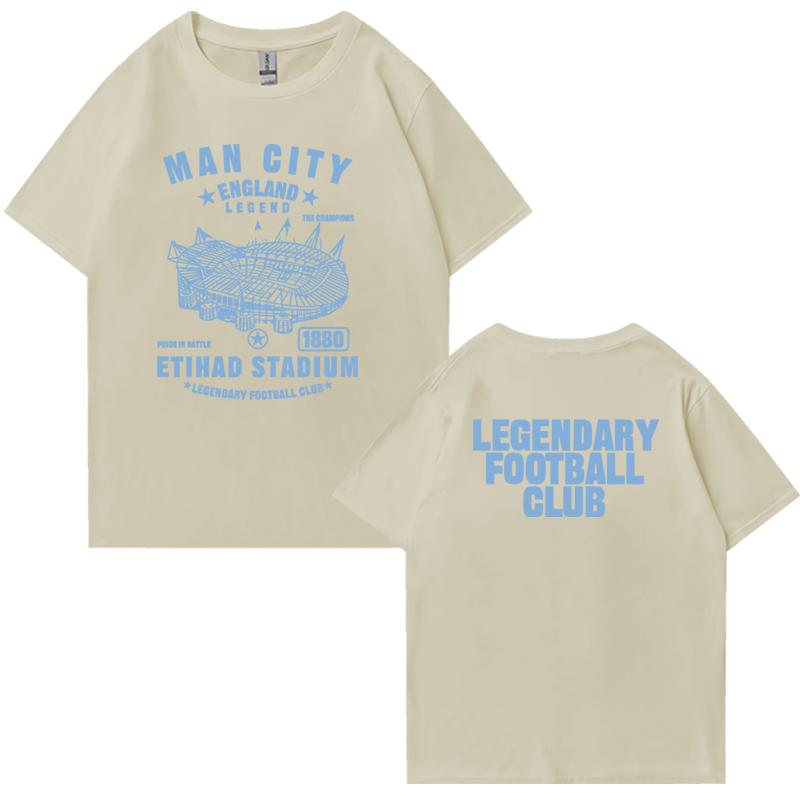 2025 Manchester CITY 100% Cotton Men Women T-shirt Oversized Summer Top Casual Short Sleeve T-shirts Unisex Crew Neck Clothing