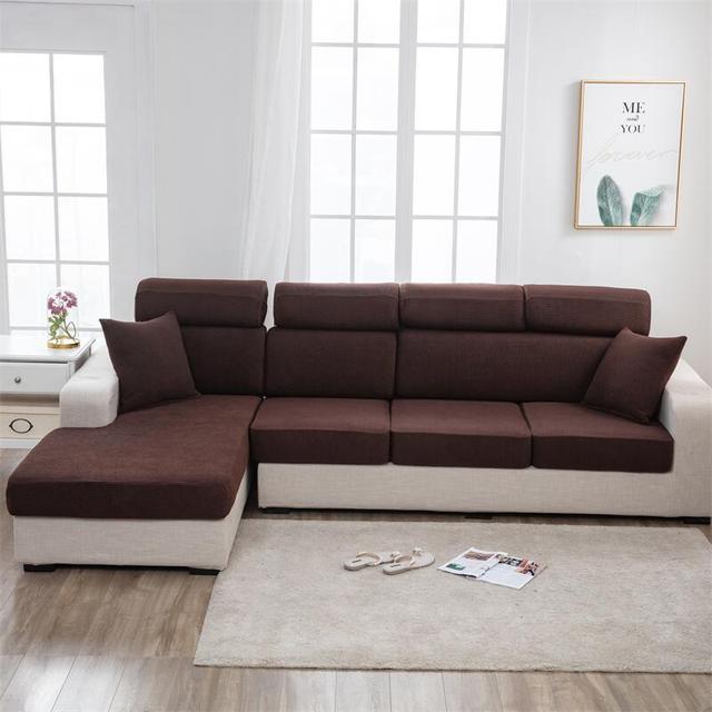 Jacquard Sofa Seat Cushion Cover Polar Fleece Elastic Sofa Covers For Living Room Pet Young Students Mat Chair Cover Furniture Protector