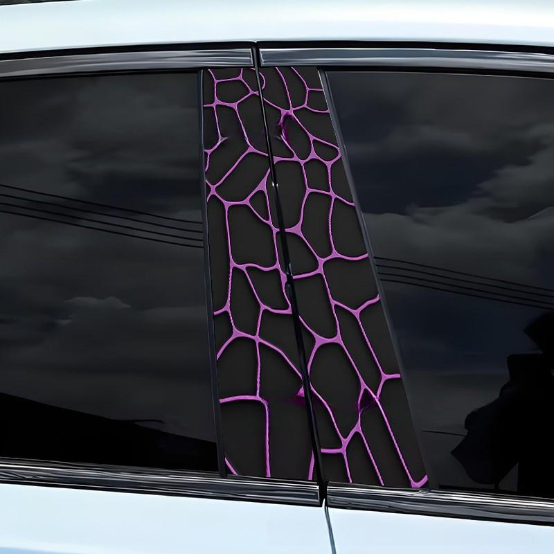 Car Decoration Car B Pillar PET Material 19.68in X 9.84in 50cm X 25cm Compatible With Various Models Easy Installation 08