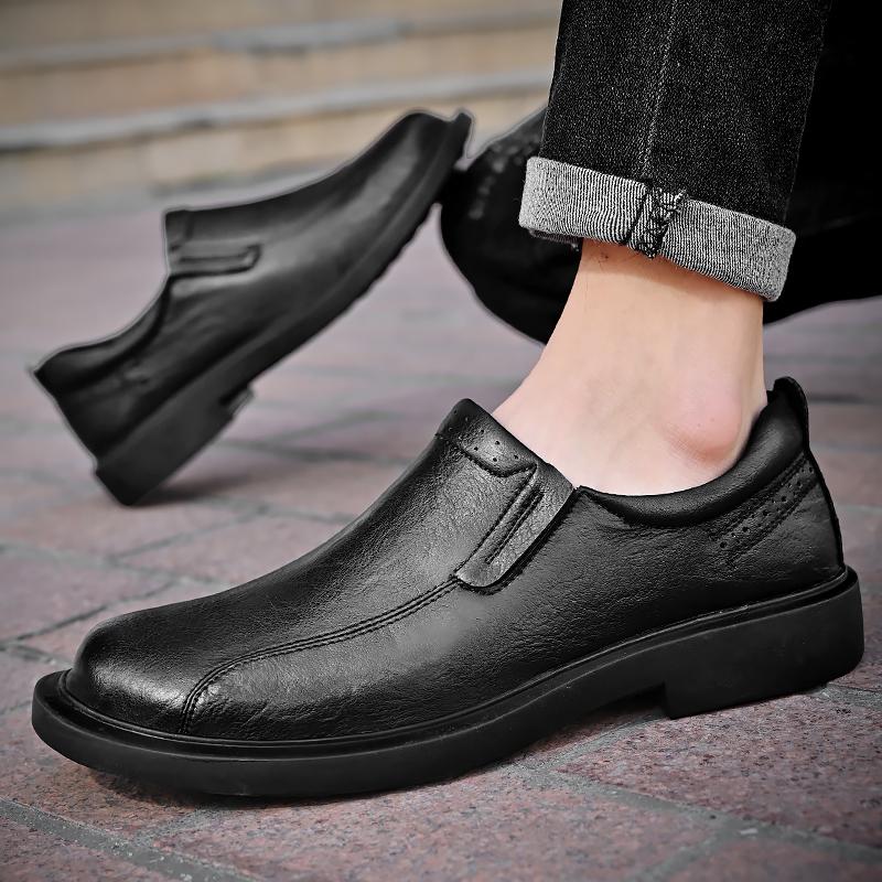 Fashion Men's Leather Shoes Slip on Dress Shoes Wedding Shoes
