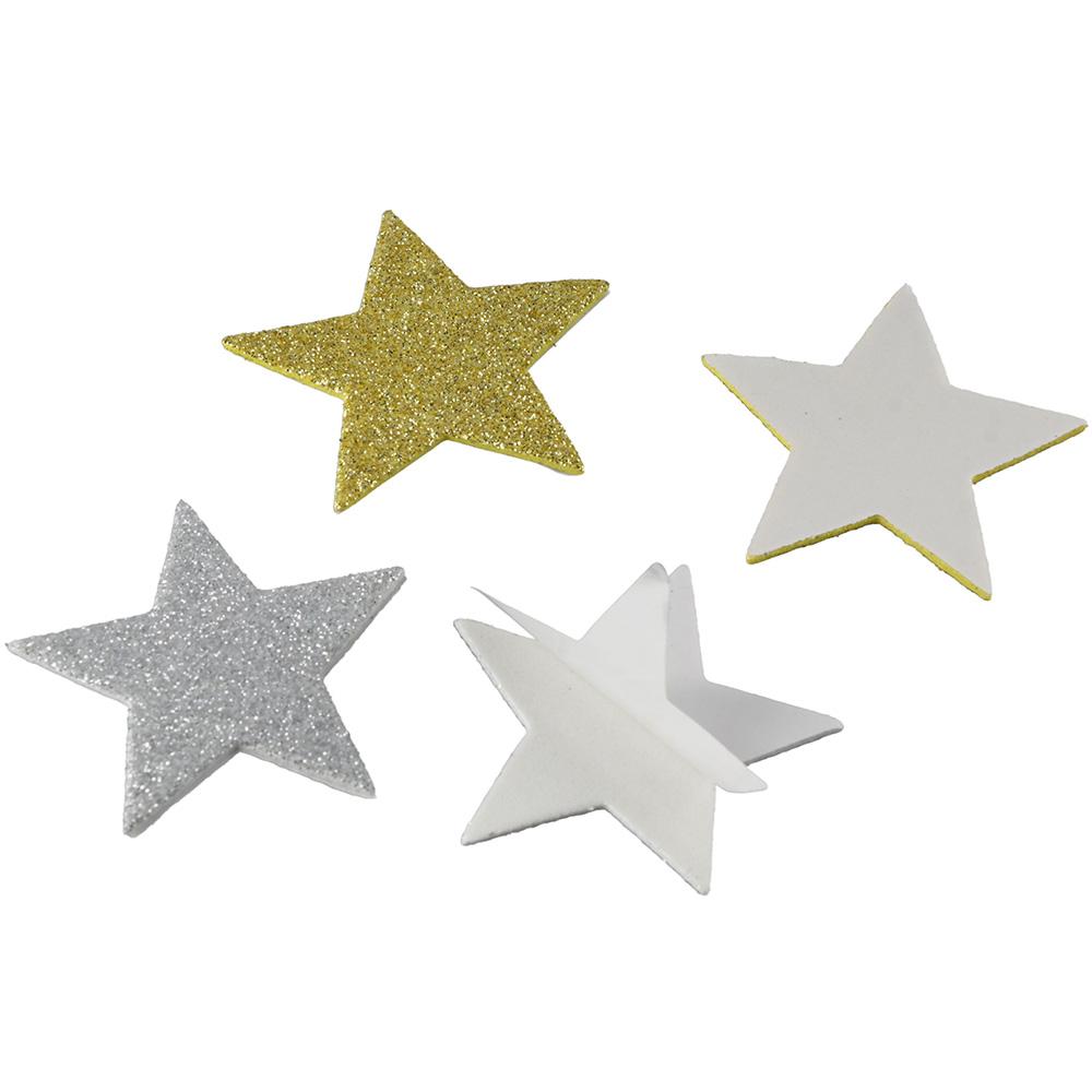 200pcs Paper Glitter Star Foam Stickers Silver and Gold Self  Adhesive Sticker  Arts Crafts