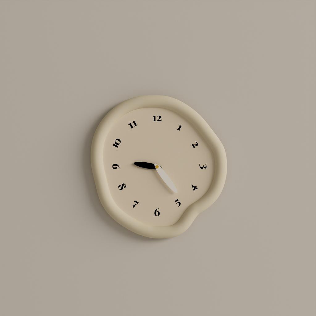 Moderní minimalistické krémové nástěnné hodiny do obývacího pokoje Elegantní stylová dekorace Tichý quartzový strojek na baterie Špičková domácí dekorace