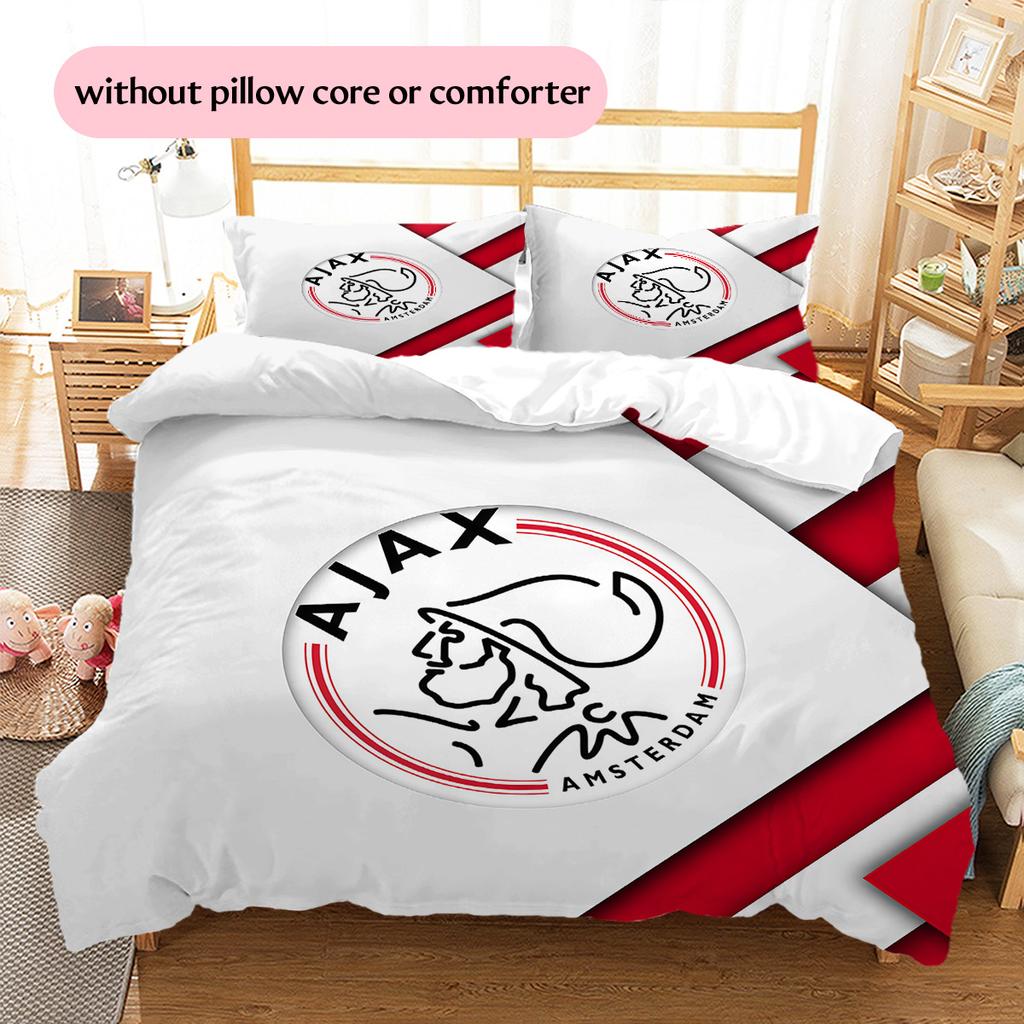AFC Ajax Pattern Bedding Quilt Set  Home Decoration  Gift (1 * Duvet Cover + 2 * Pillowcase  Without Core)