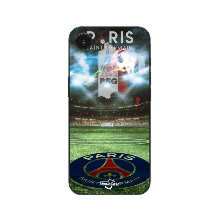 Coque de téléphone - MANIACASE - iPhone SE 2024 - Noir - Silicone TPU - Paris Saint Germain Benfica
