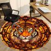 1PCTiger Stained_Glass Office Round Area Rug,  Mat Suitable For Office, Under Office Chairs Bedroom Living Room Home Decor, Room Deco