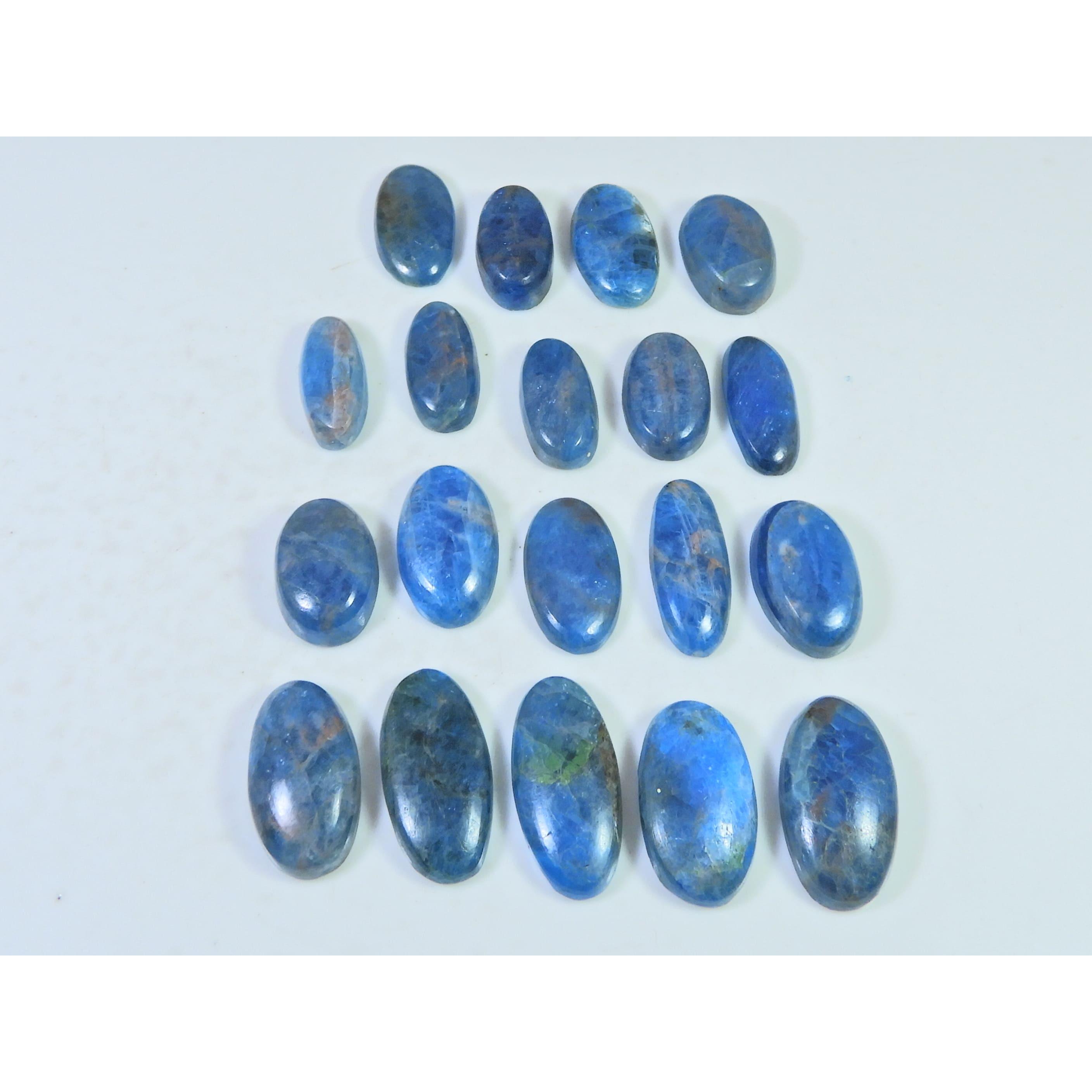 

235Cts. Natural Blue Apatite Oval Shape Cabochon Loose Gemstone 19Pcs Lot C-2012