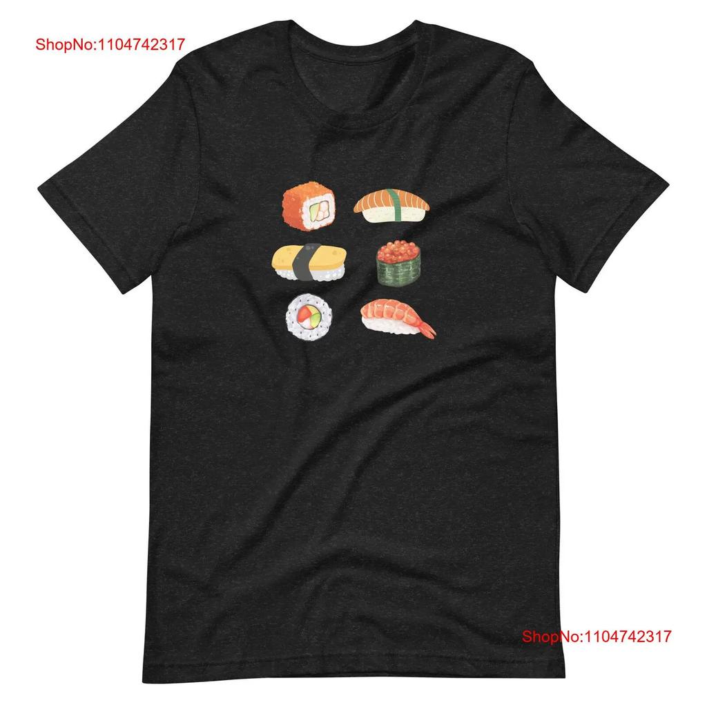 T Shirt 6 Piece Sushi Set Japanese Foodie Vintage Washed Stretched Homme Designer Clothes Comfortable Unisex Streetwear
