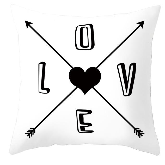 New Simple Black and White Plain Pillowcase Geometric Home Cushion Cover